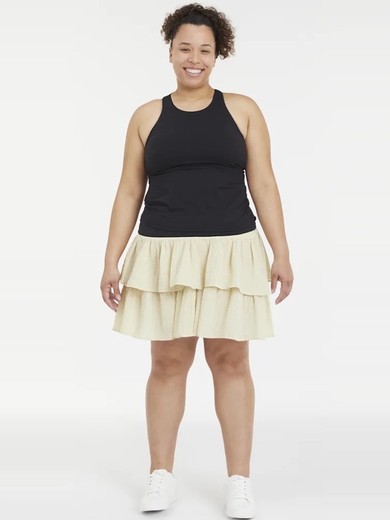 Universal Thread Dresses & Skirts - Universal Thread Tan Tiered Mini Skirt Stretch Waist Size XXL NWT